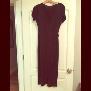 Black faux wrap dress